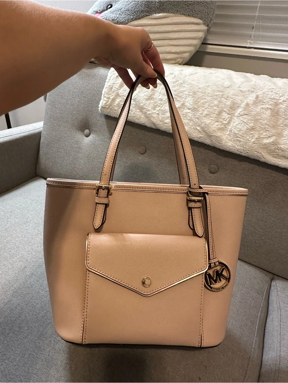 Michael Kors Blush Tote with Front Flap Pocket